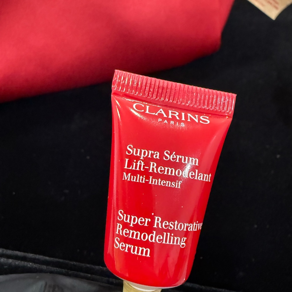 Clarins Red Pouch And Products - Picture 2 of 6